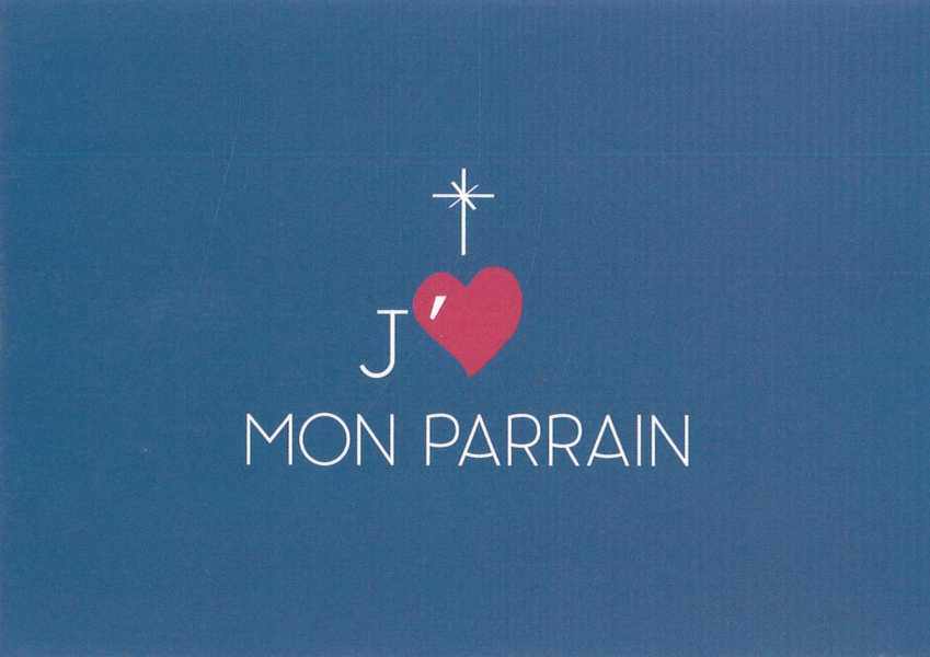 Lot de 10 - Carte simple J'aime mon parrain