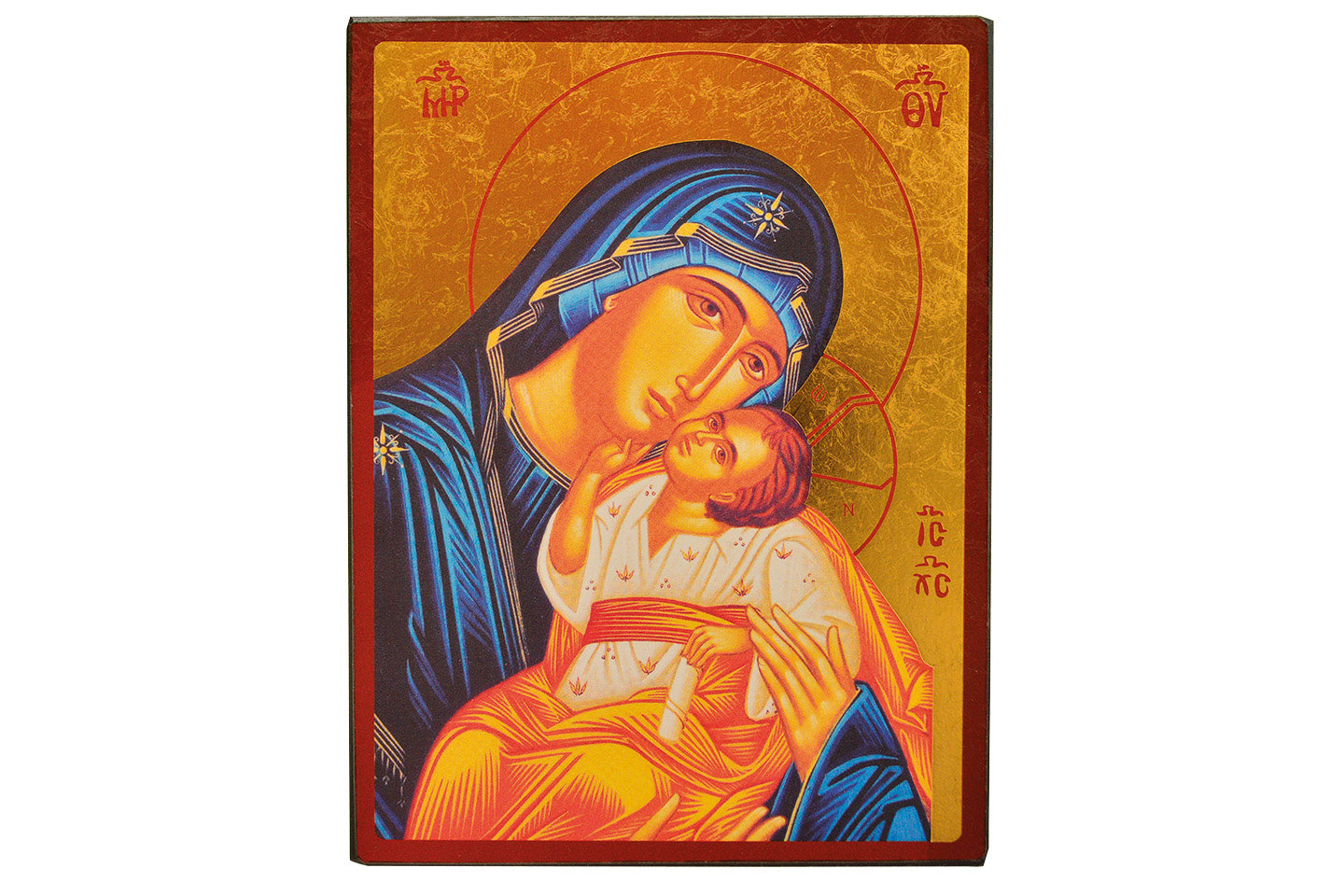 Vierge de Tendresse - Icône dorée à la feuille 12x9,6 cm - 249.63