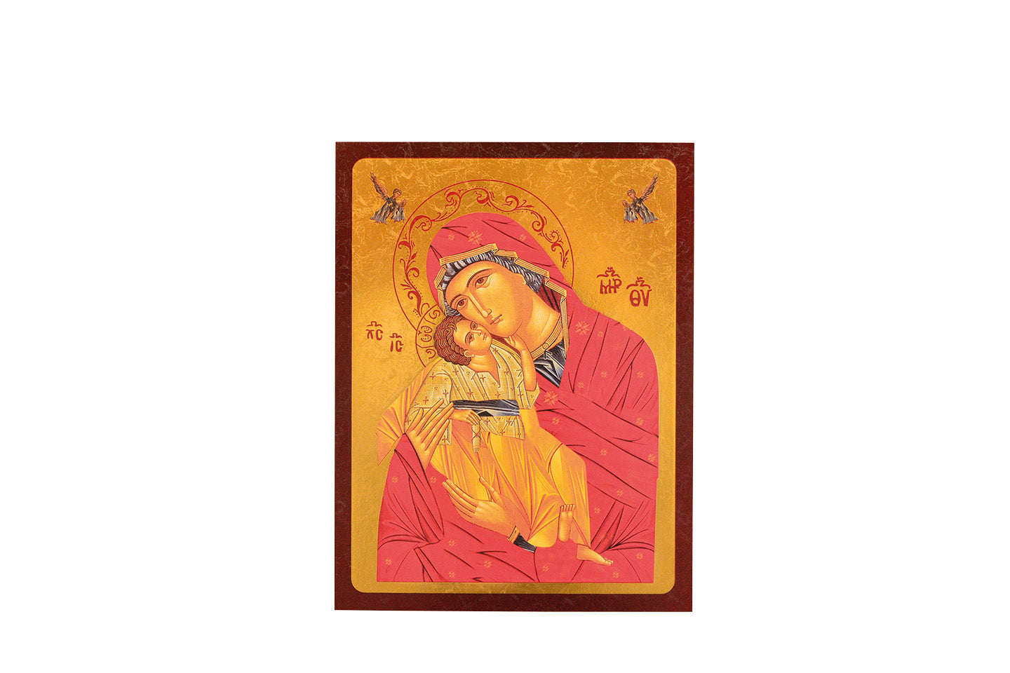 Vierge de Tendresse - Icône dorée à la feuille 23,5x19,5 cm - 749.68