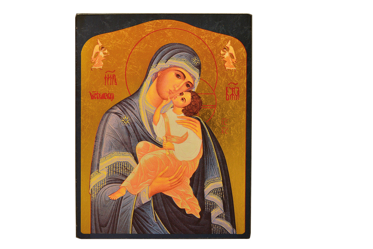 Marie qui aime l'humanité - Icône dorée à la feuille 12x9,6 cm - 143.63