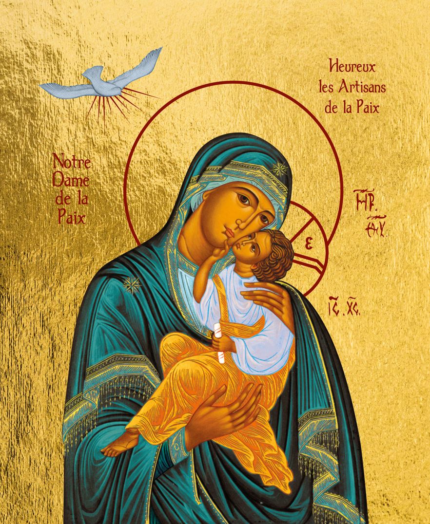 Notre Dame de la Paix - Icône dorée à la feuille 24,5x19,5 cm - 223.68