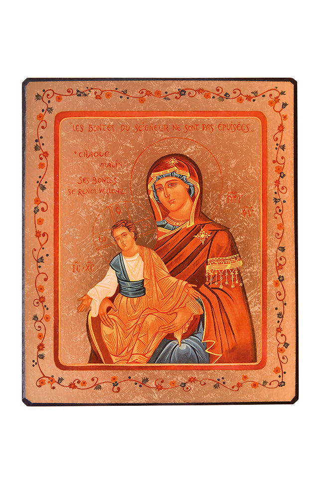 Notre Dame des Bontés - Icône dorée à la feuille 15,5x13 cm - 614.64
