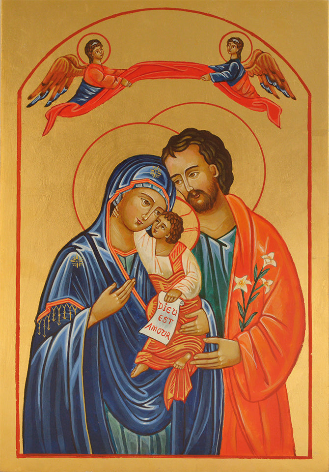 La Sainte Famille - Icône dorée à la feuille 9,5x8 cm - 883.14