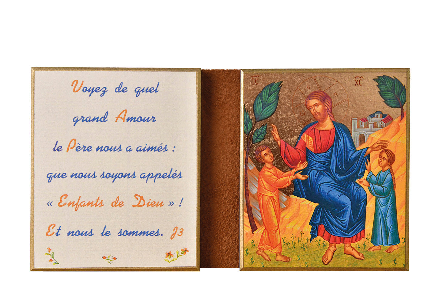 Jésus accueillant les enfants - Diptyque 11x18 cm - 581.F4