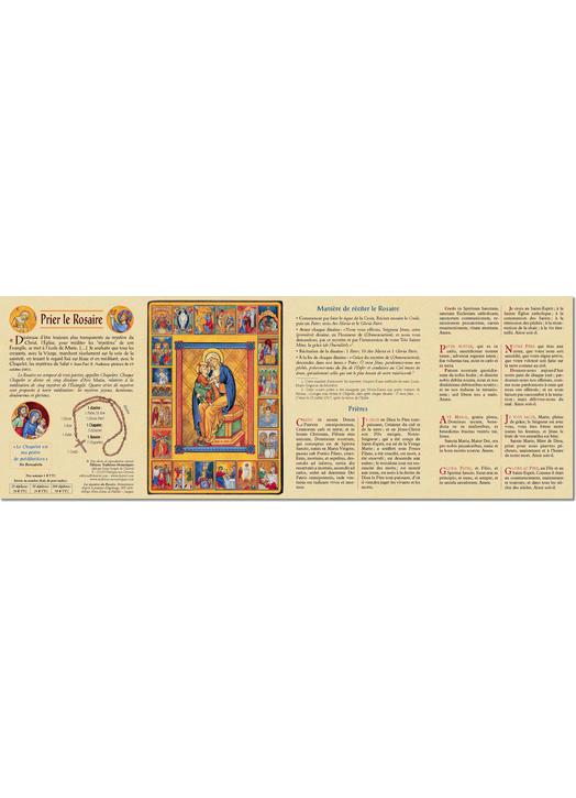 Lot de 25 ex - Dépliant couleurs sur les 20 mystères du Rosaire