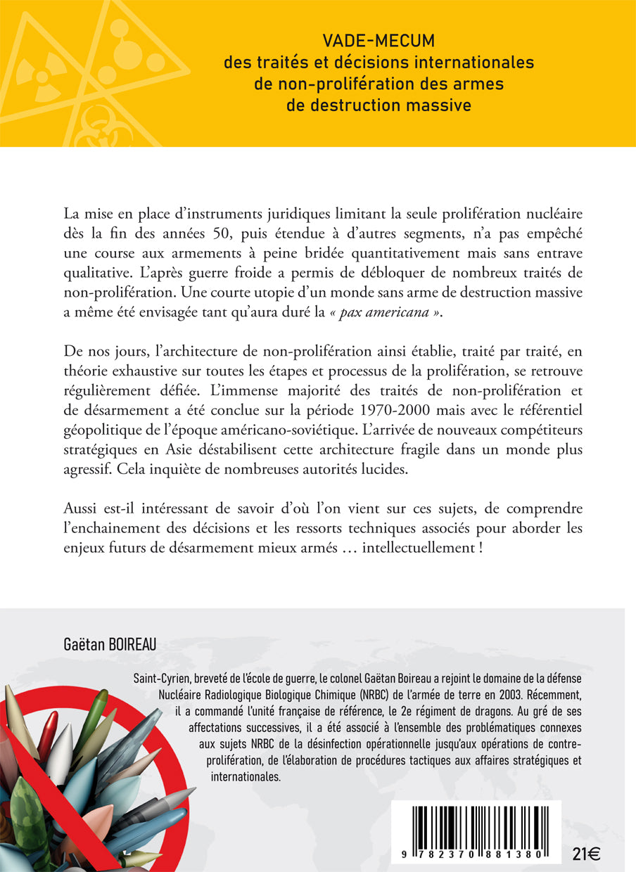 VADE-MECUM des traités et décisions internationales de non-prolifération des armes de destruction ma