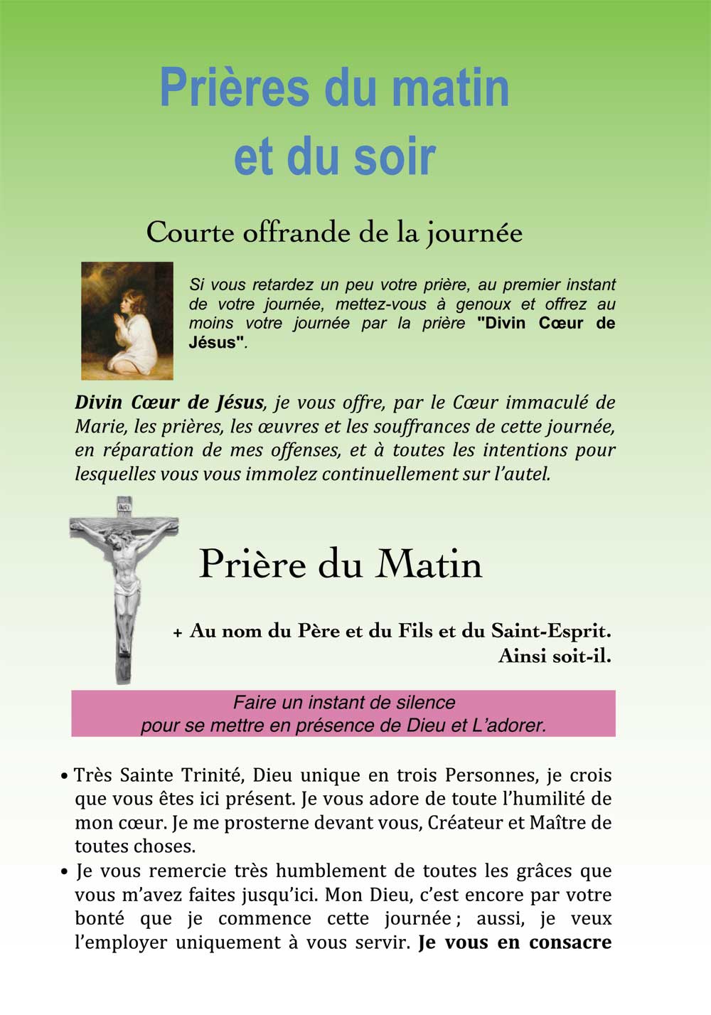 Prières du matin et du soir vendu exclusivement par lot de 10