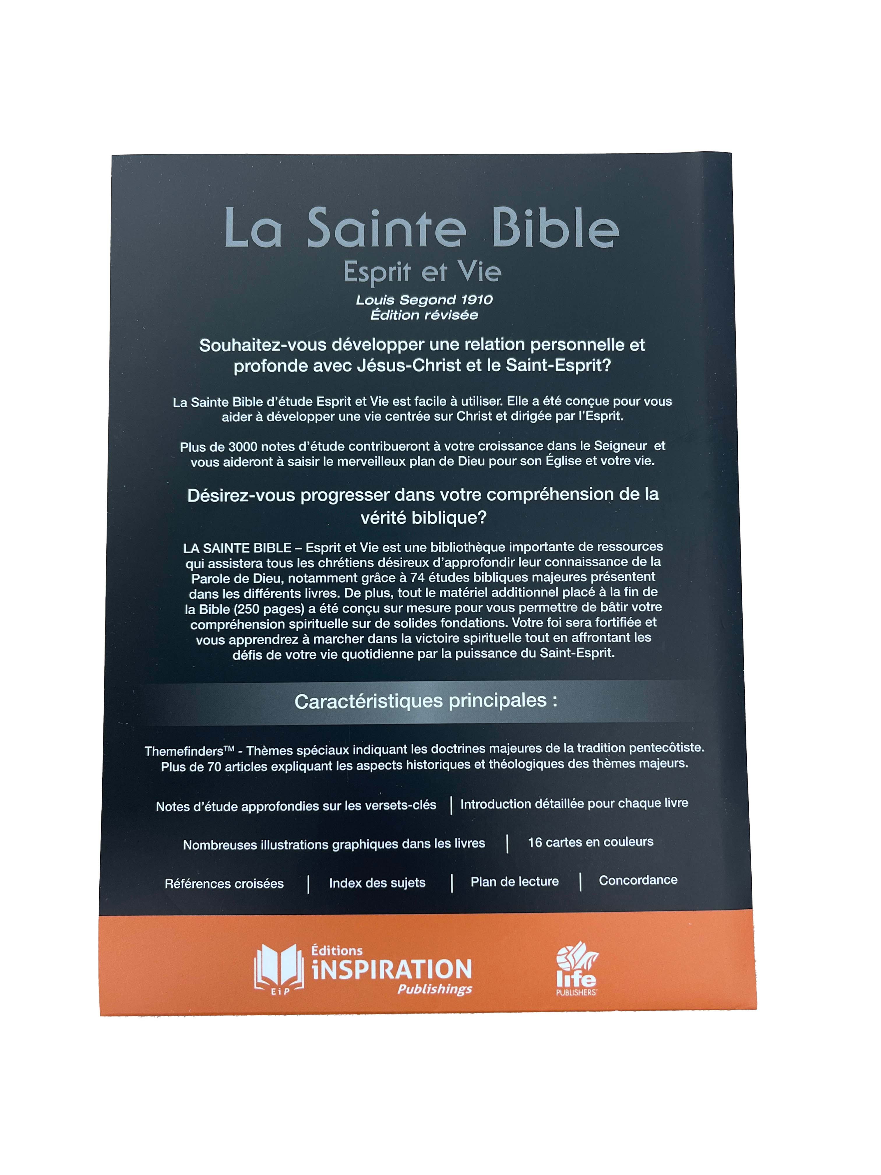 Bible Esprit et Vie | Rigide Noir | Modèle 2025