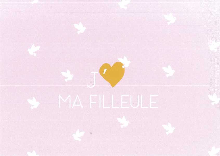 Lot de 10 - Carte simple J'aime ma filleule