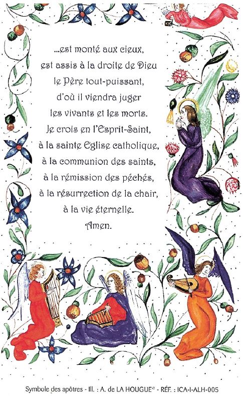 Lot de 25 images - Symbole des apôtres