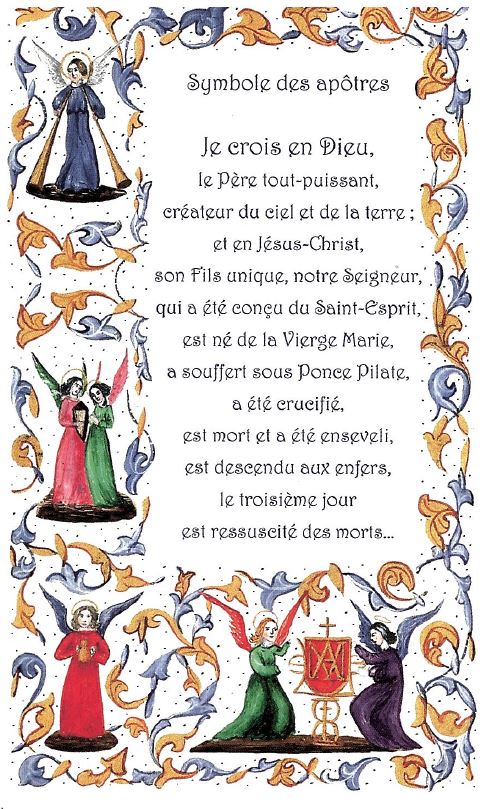Lot de 25 images - Symbole des apôtres