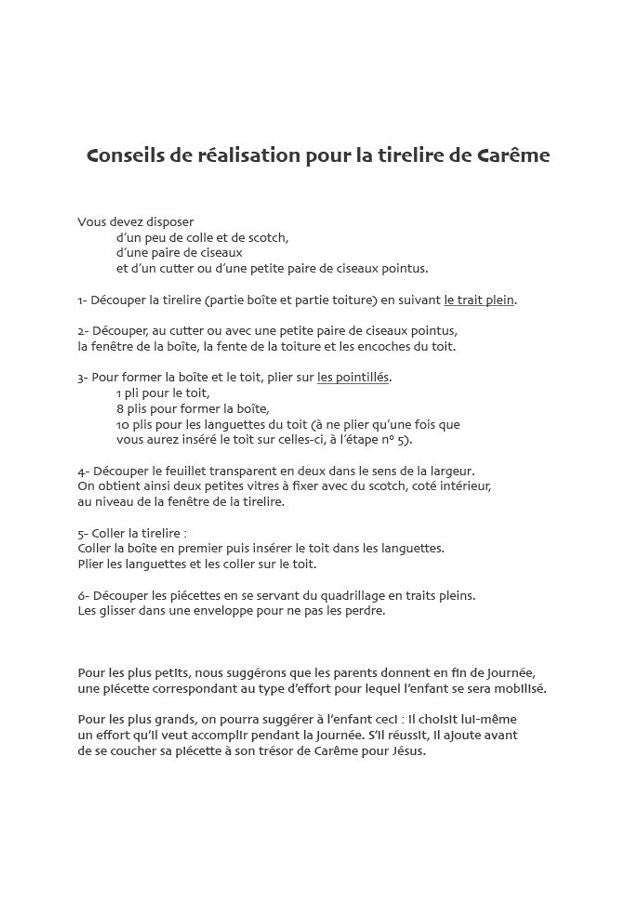 Tirelire de Carême