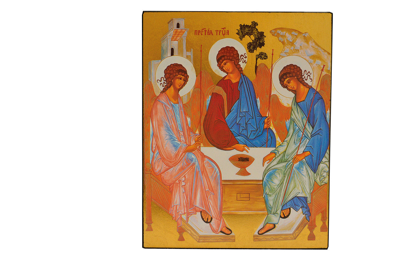 La Trinité - Icône dorée à la feuille 11,3x9,6 cm -  754.63