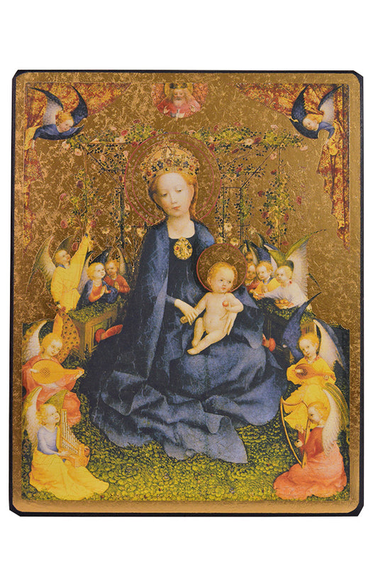Vierge à la Treille aux roses - Icône classique 22,2x18,1 cm -  824.86