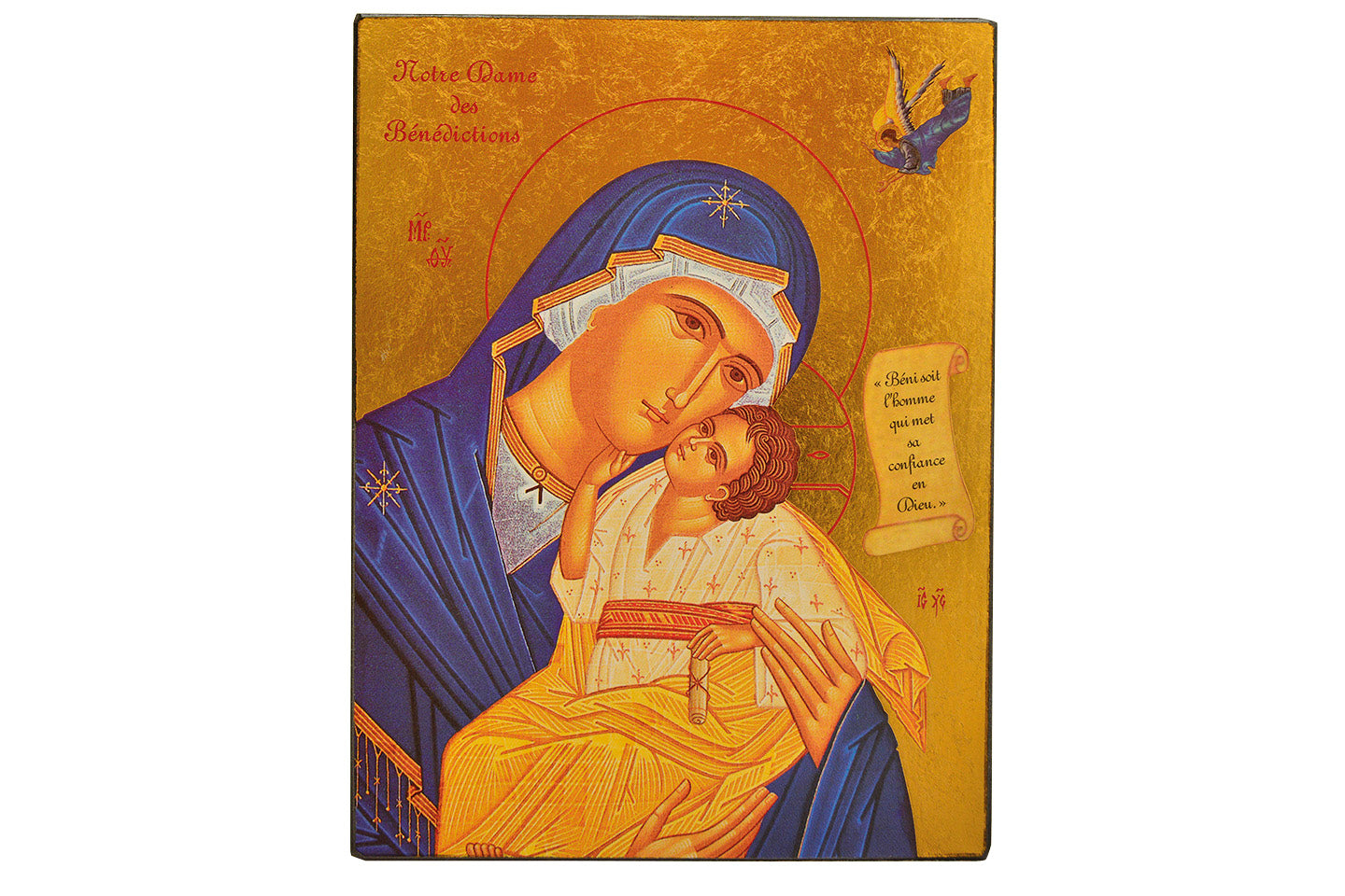 Notre Dame des Bénédictions - Icône dorée à la feuille 15,5x11,8 cm -  139.64