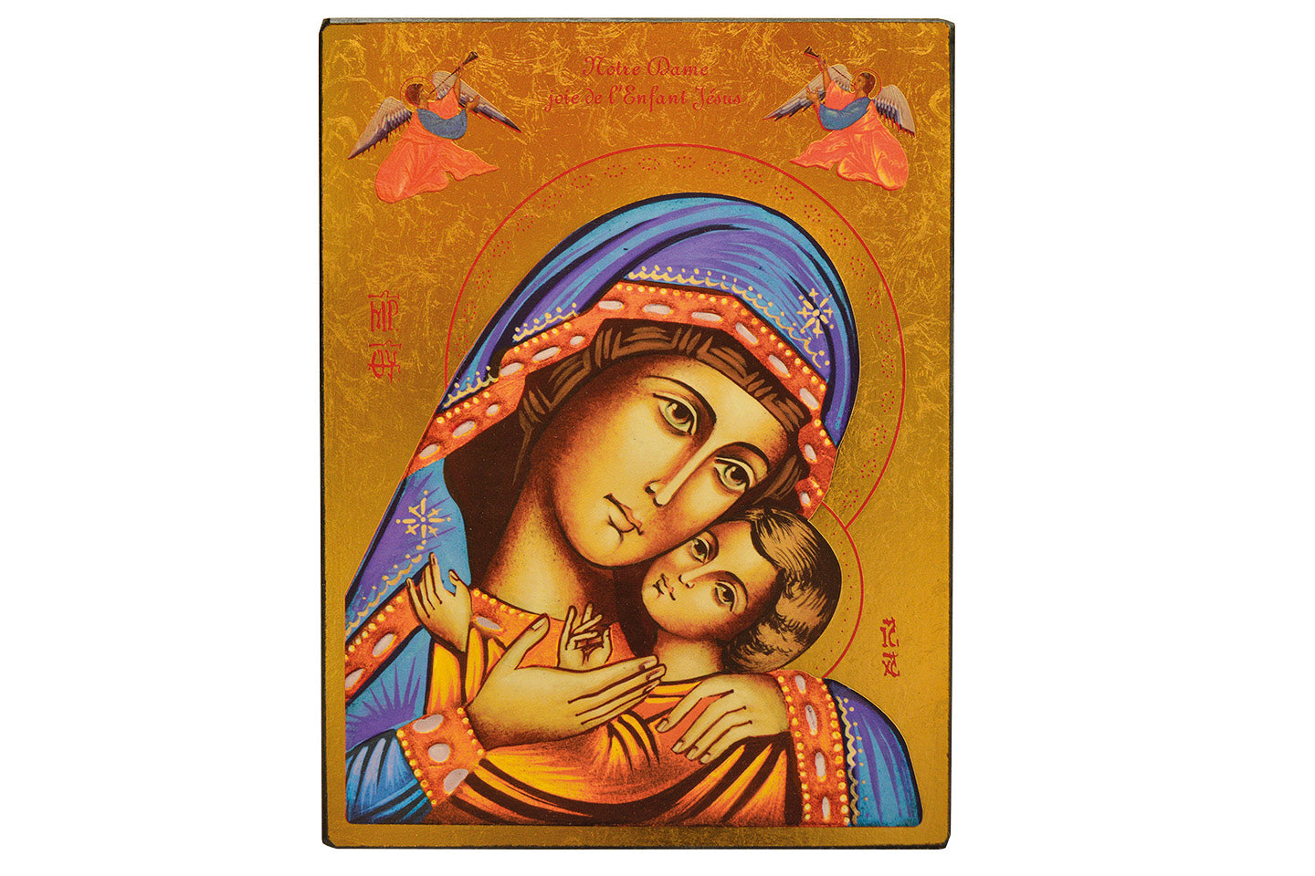 Notre Dame Joie de L'Enfant Jésus - Icône dorée à la feuille 15,5x11,8 cm -  133.64