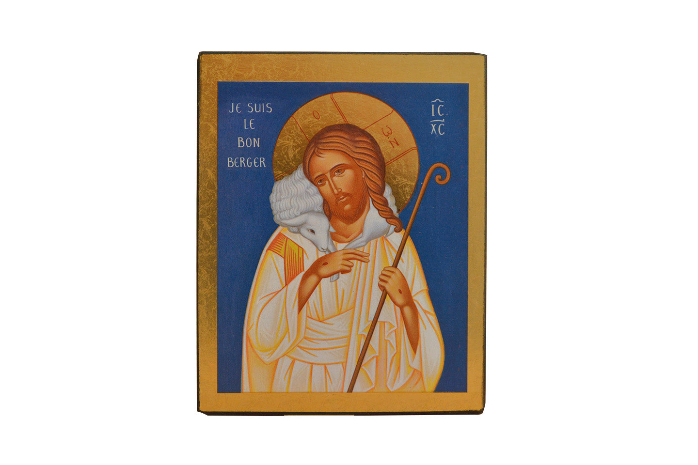 Le Bon Pasteur - Icône dorée à la feuille 11,6x9,6 cm -  147.63