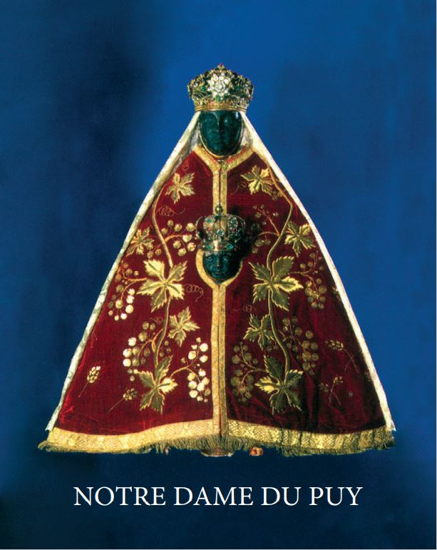 Exclusive Notre Dame du Puy n°41565 - Notre Dame du Puy (fond bleu, cape rouge) - Mini icône autocol