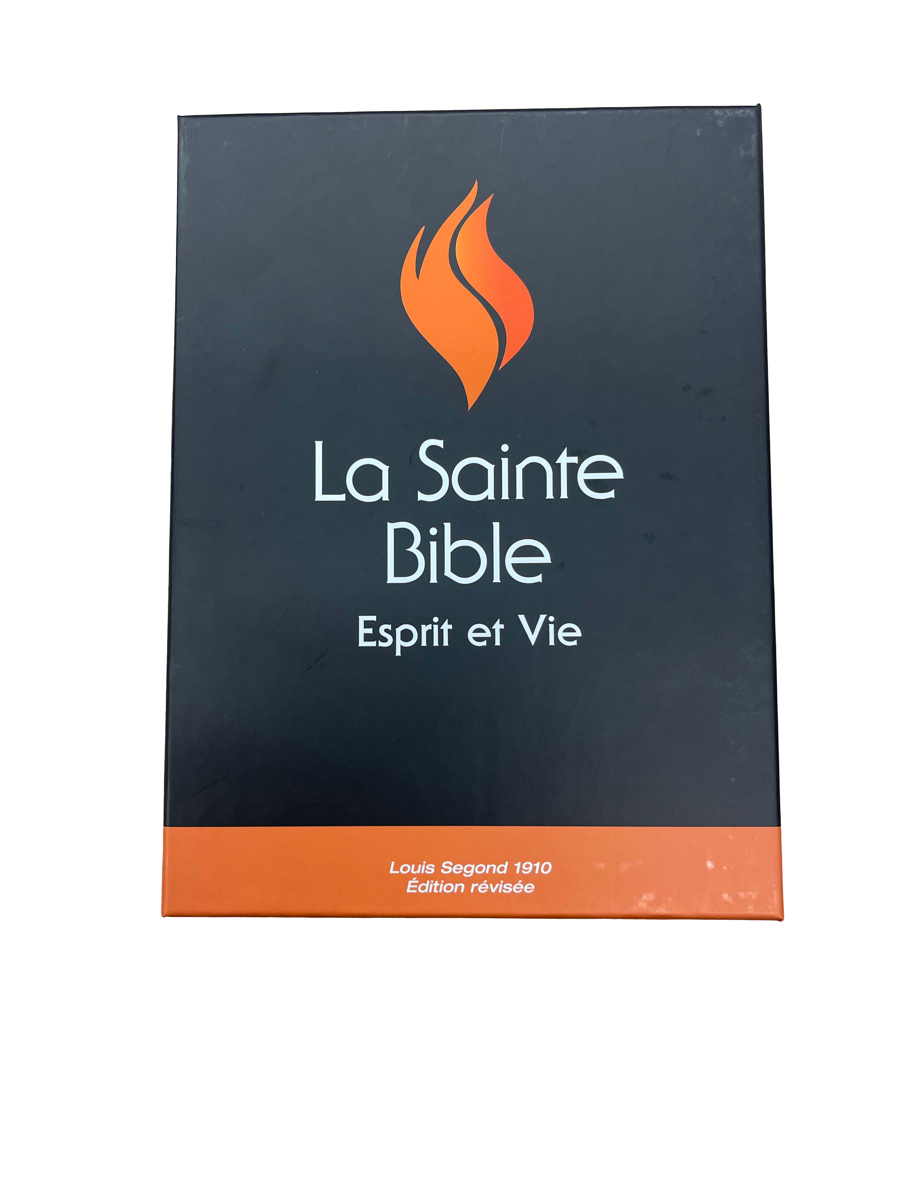 Bible Esprit et Vie | Cuir Bleu | Coffret rigide | Modèle 2025